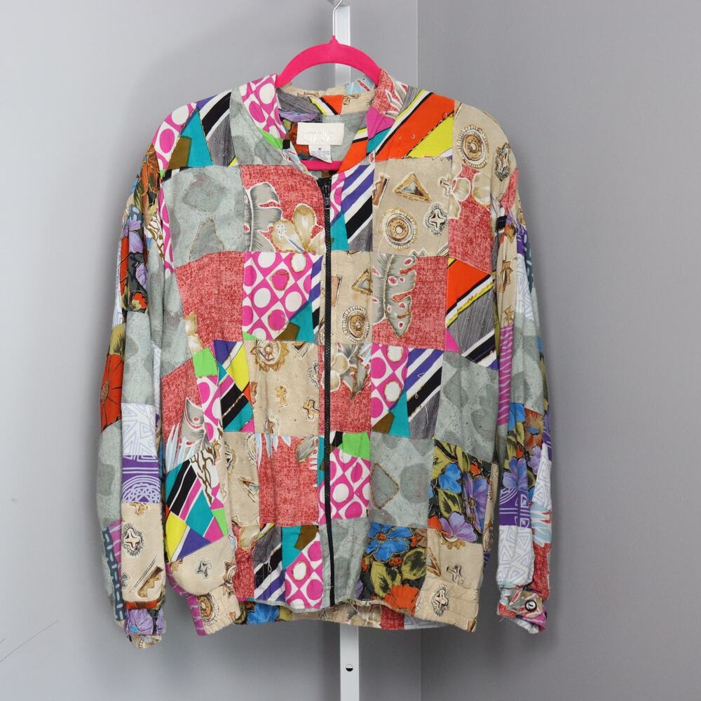 Vintage Cache Rayon Beaded Bomber Jacket Size M‎